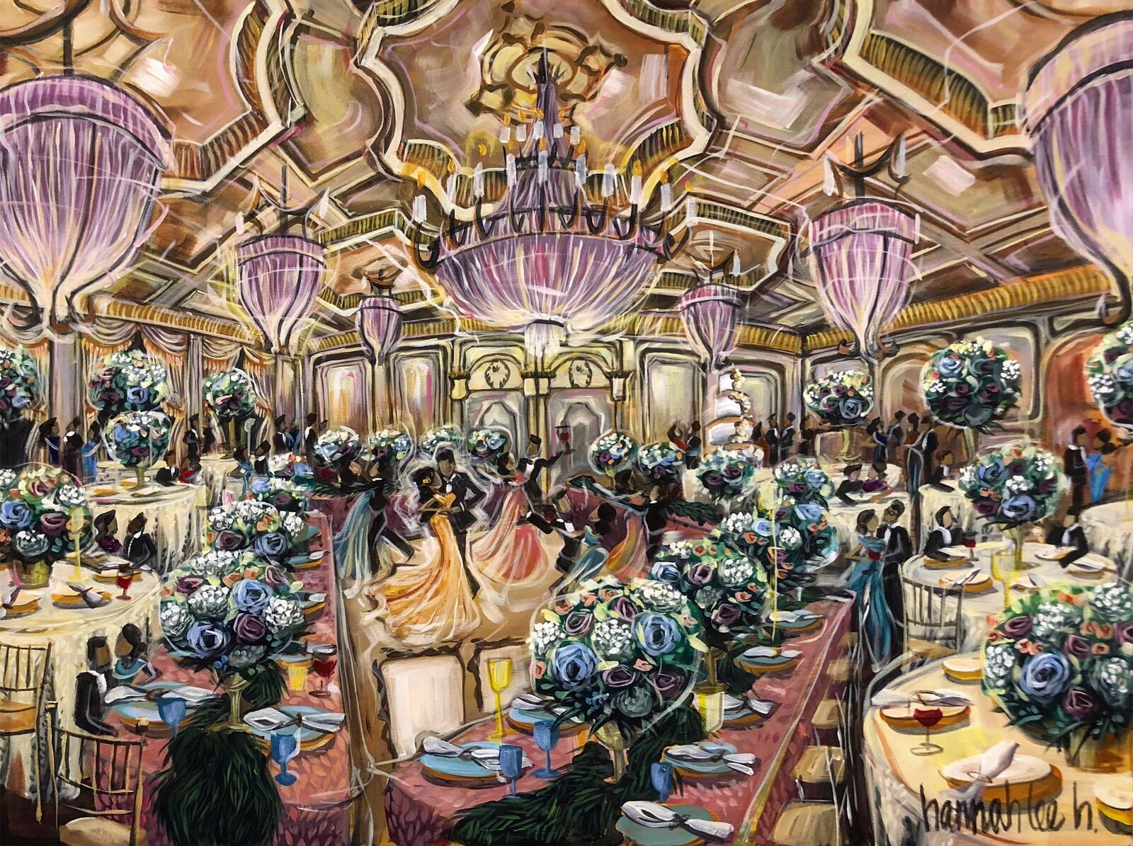 Live Wedding Painting Indian Wedding Ceremony at The Legacy Castle NJ - nayha-sohil