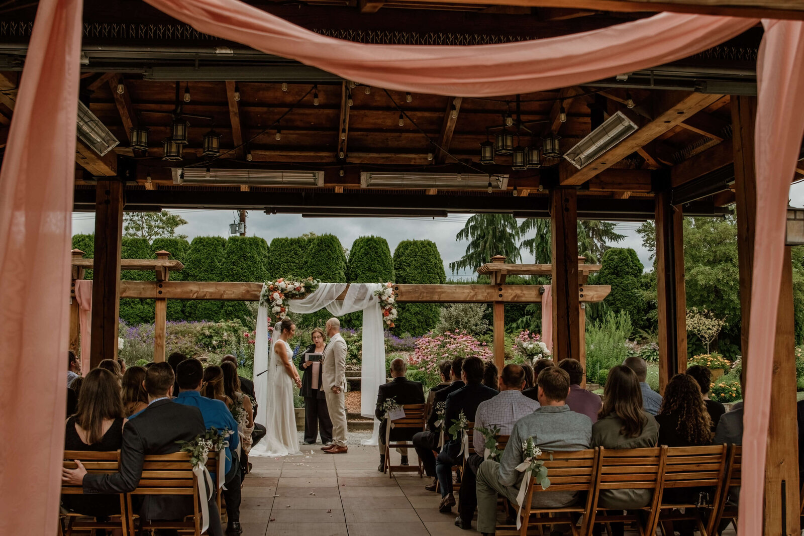 Wedding ceremony at winery in Woodinville.