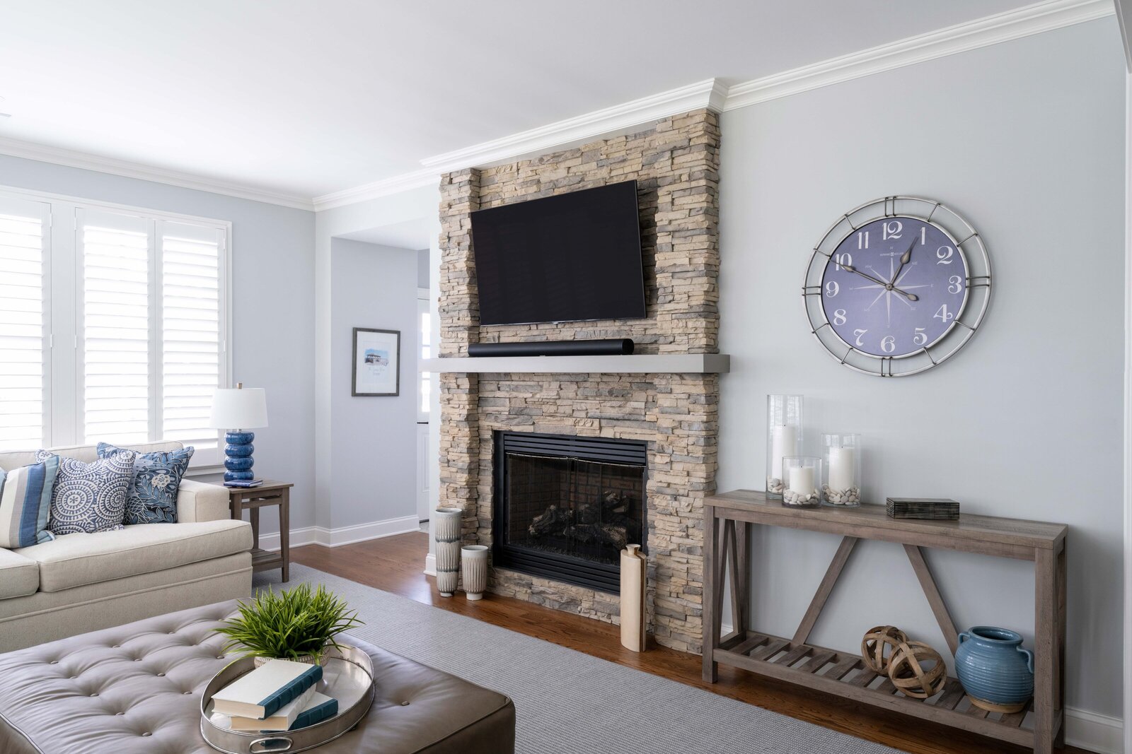 RDA Building Contractors New Jersey Living Room Stone Fireplace