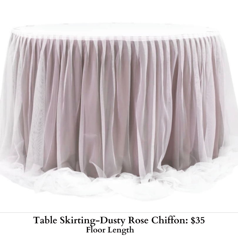 Table Skirting-Dusty Rose Chiffon-894