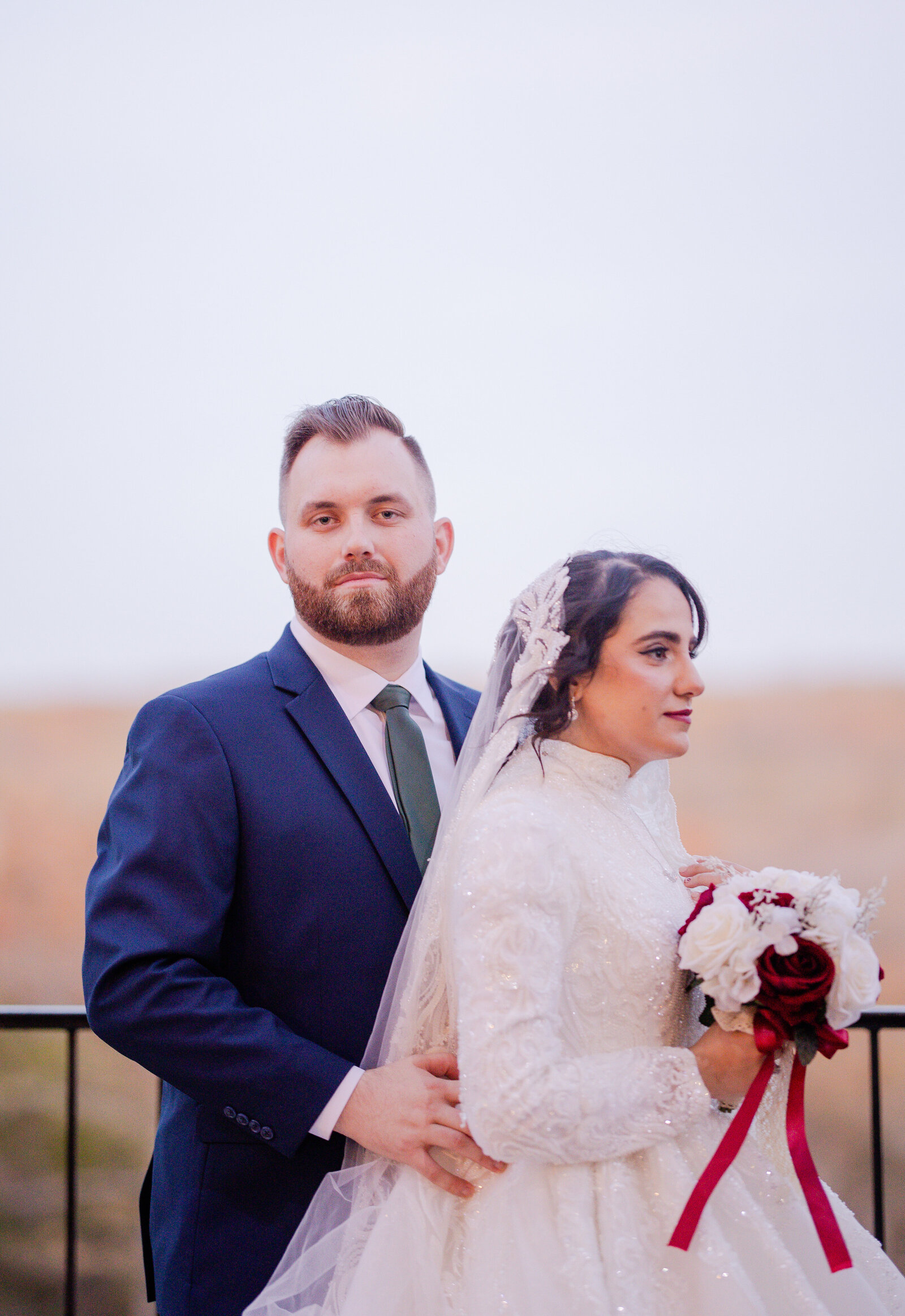 Outdoor wedding portraits captured in a relaxed, candid style.