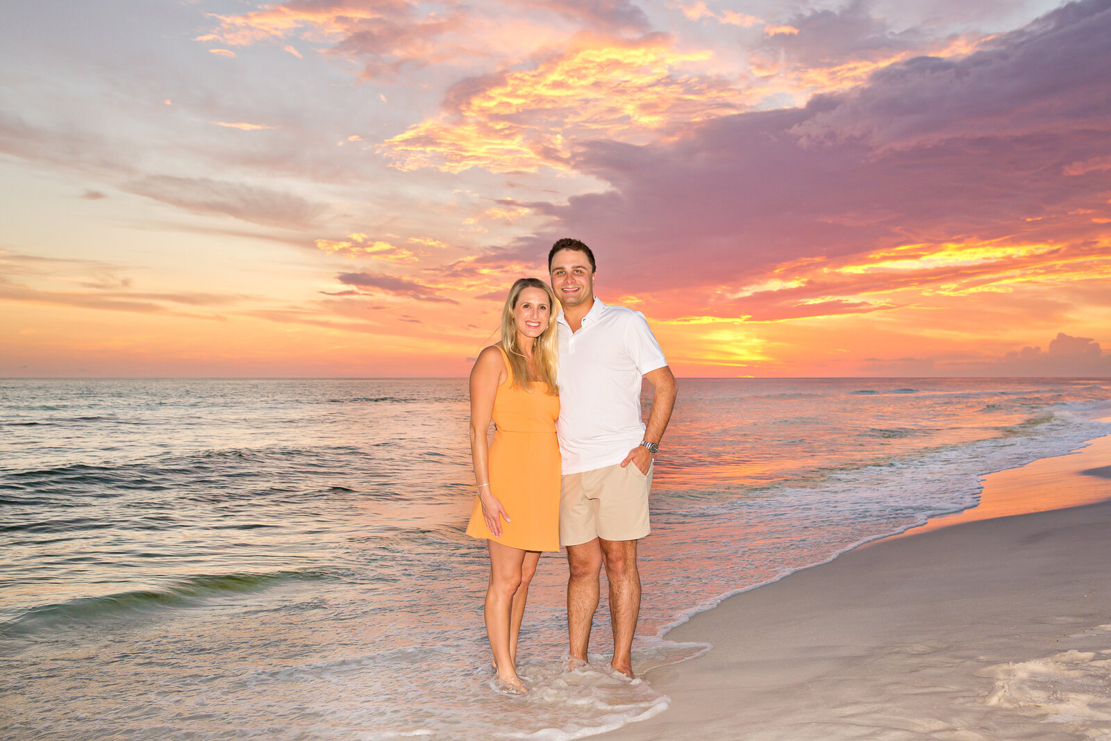 Couple photograph on 30a for sunset