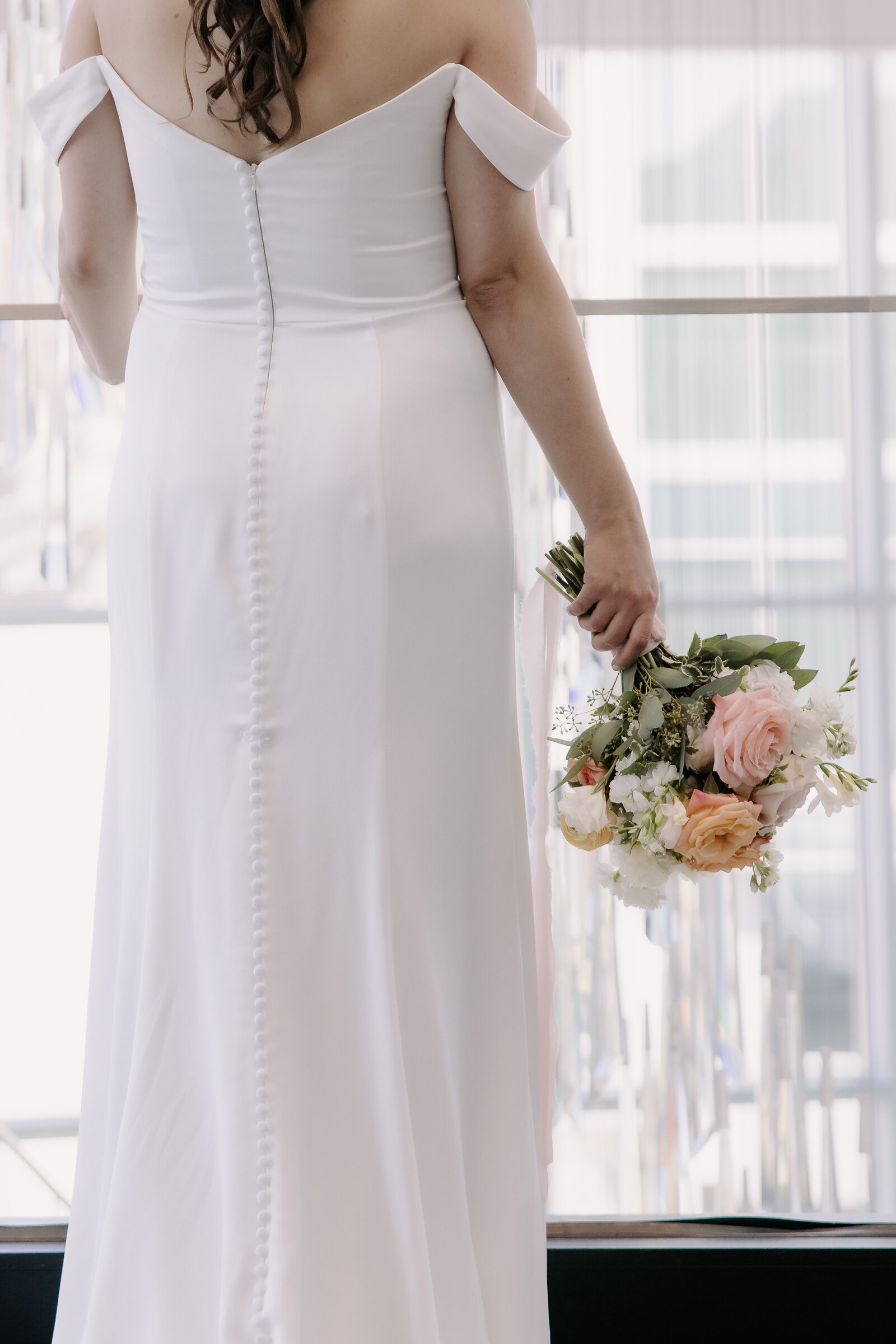 Bride holding bouquet