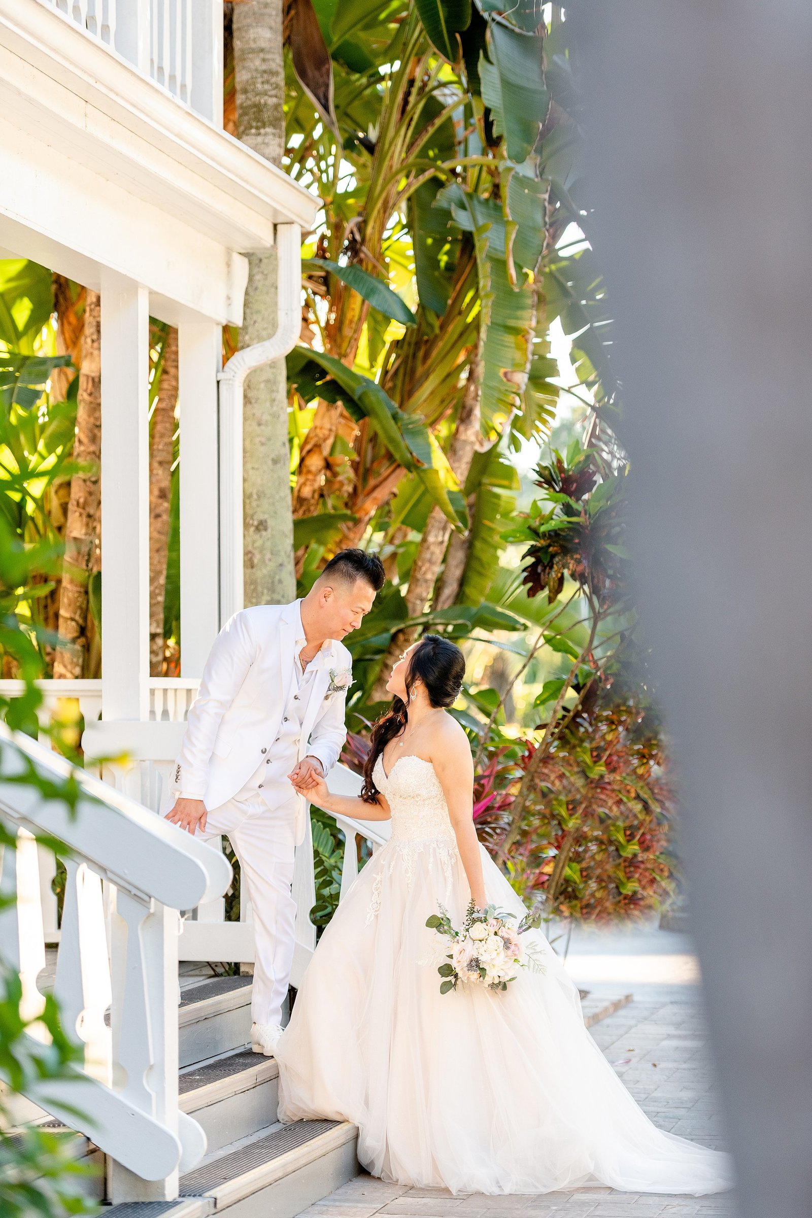 Bride and Groom at Paradise Cove | Orlando Wedding Photographer