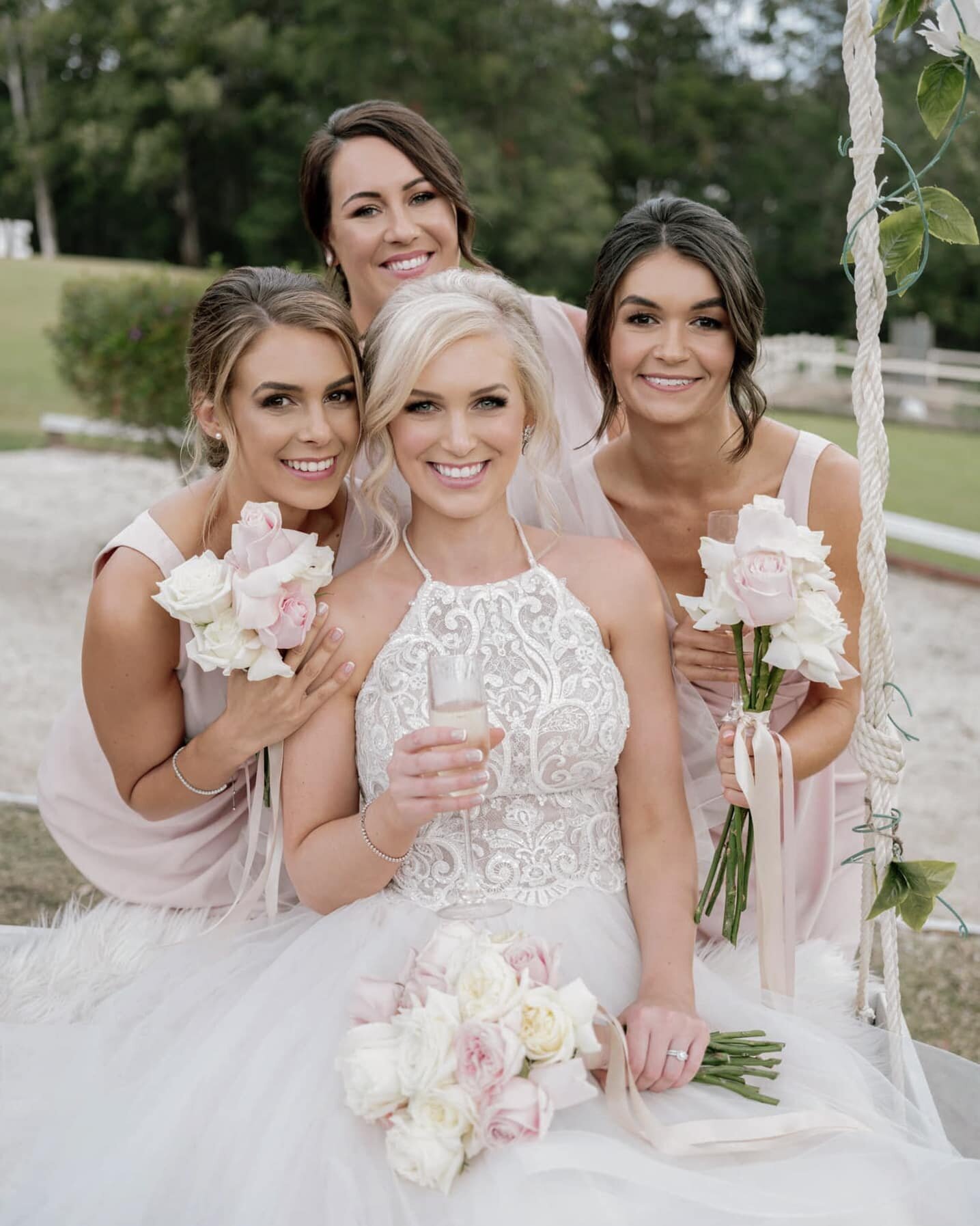 Bride and bridesmaids at Austinvilla Estate