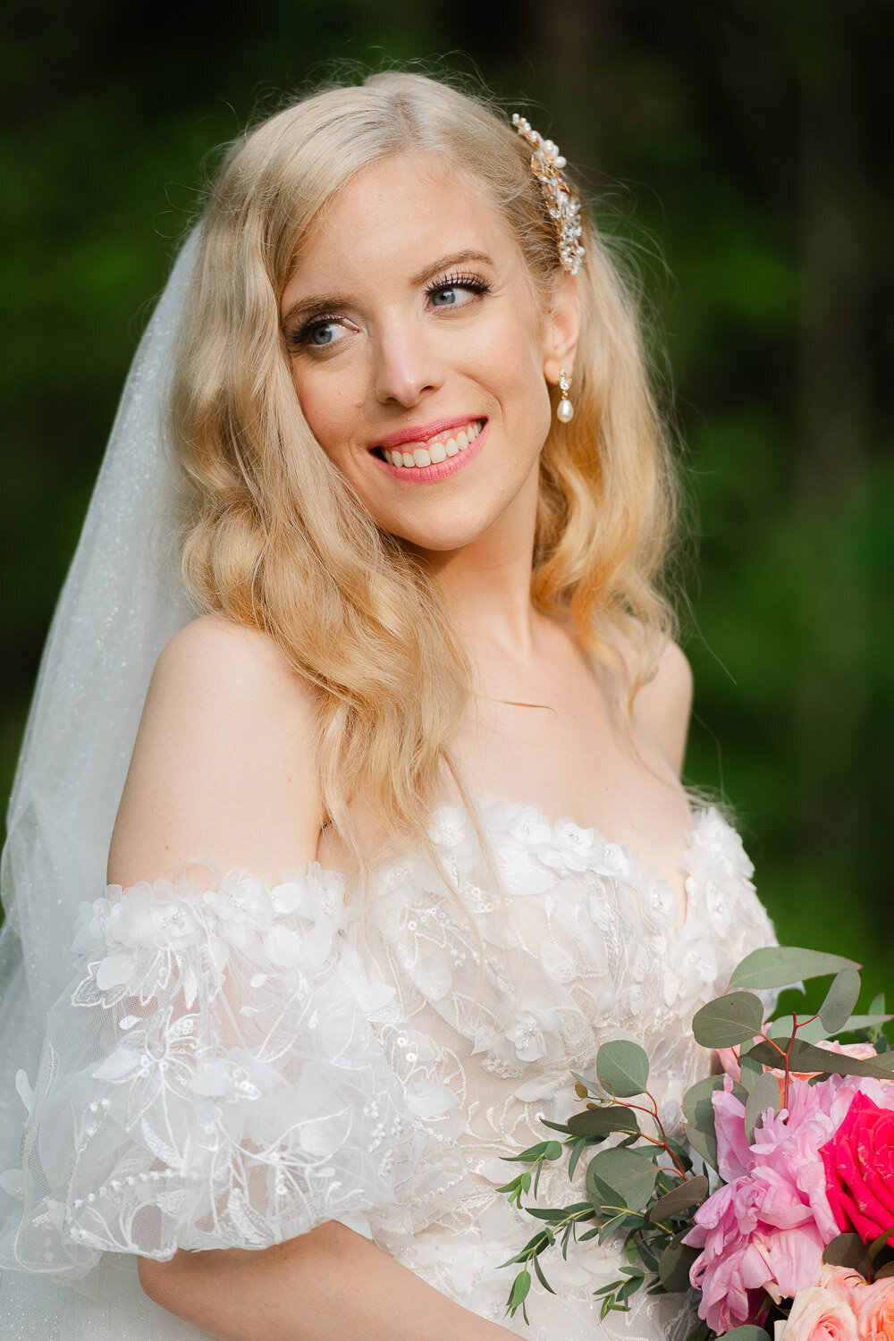 portrait of bride looking to side