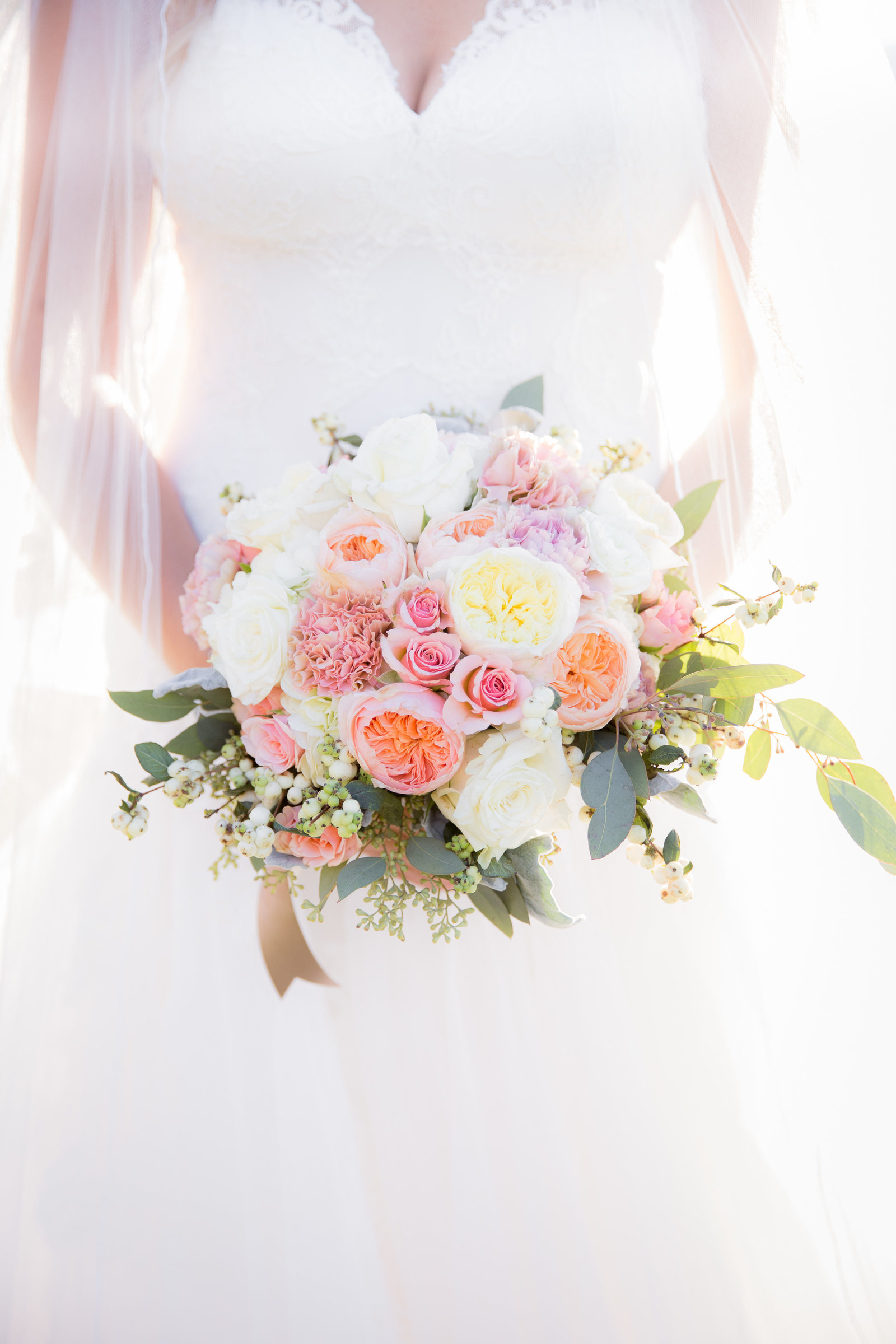 Peach Peony bouquet in Jackson Ho le WY