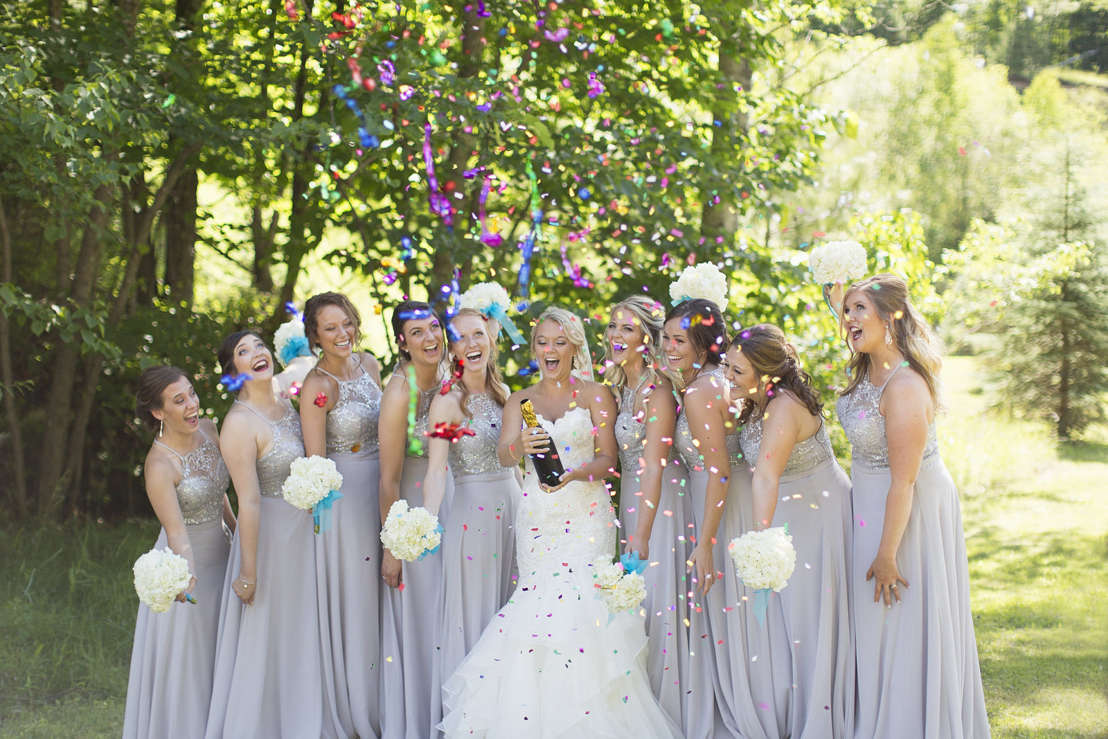 Confetti Popper Wisconsin Wedding Photographer Photos by Ciera