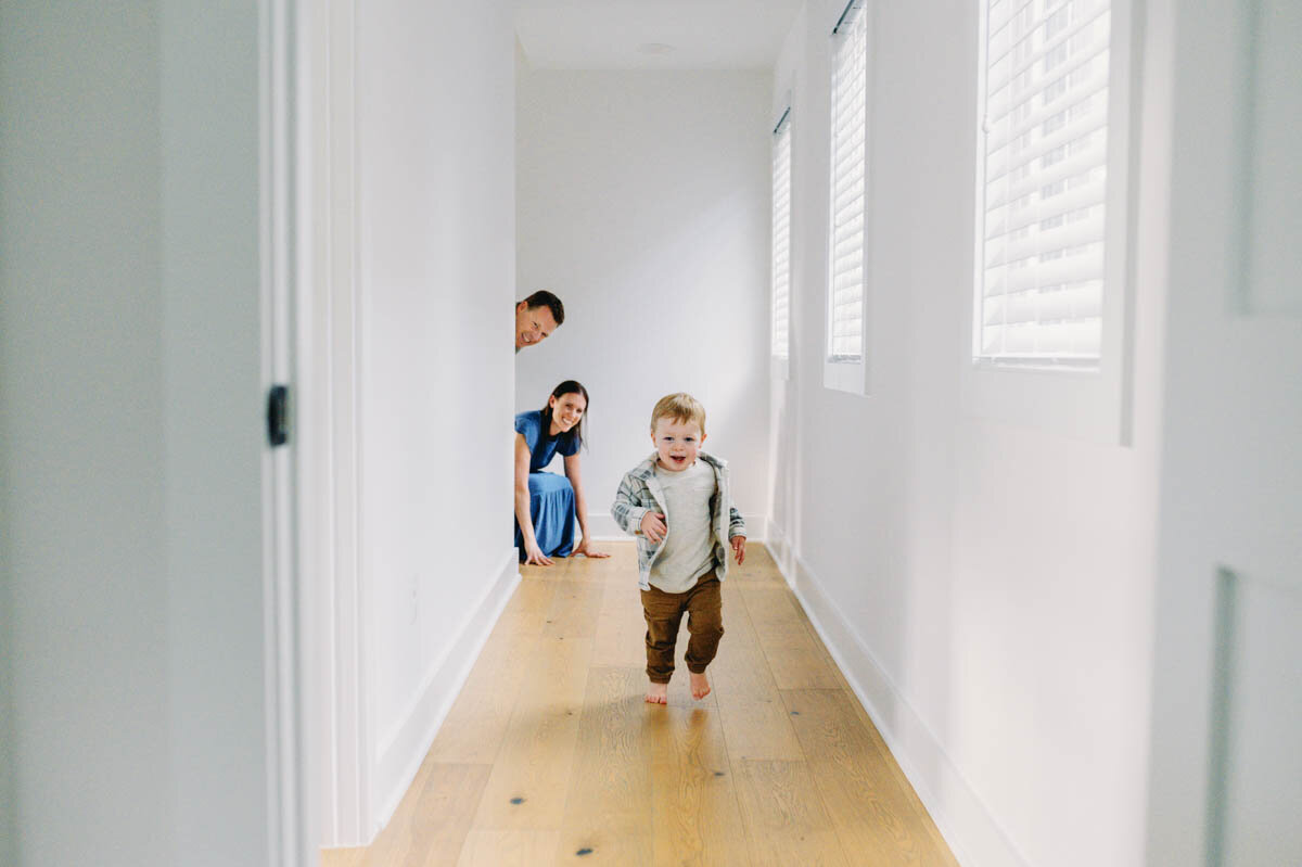 toddler running down a hall in a Arlington, VA home