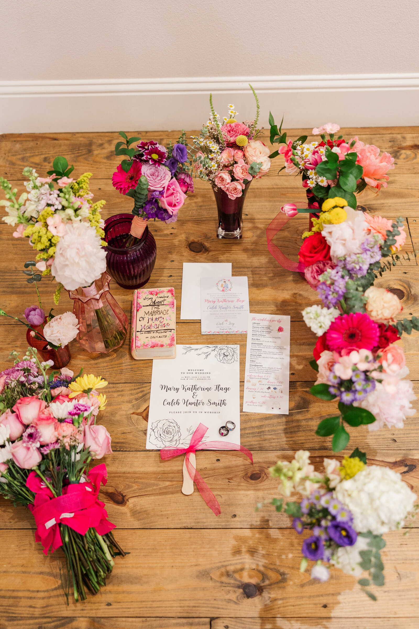 Wedding-and-reception-invite-cards-with-flowers