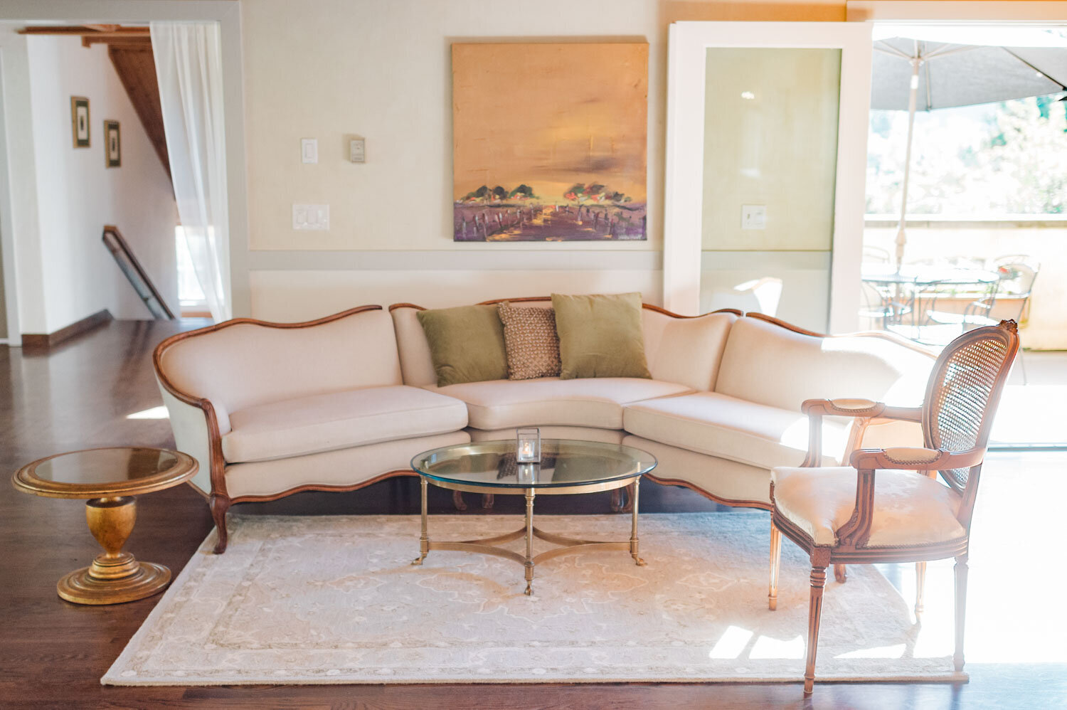 Indoor lounge with vintage furniture