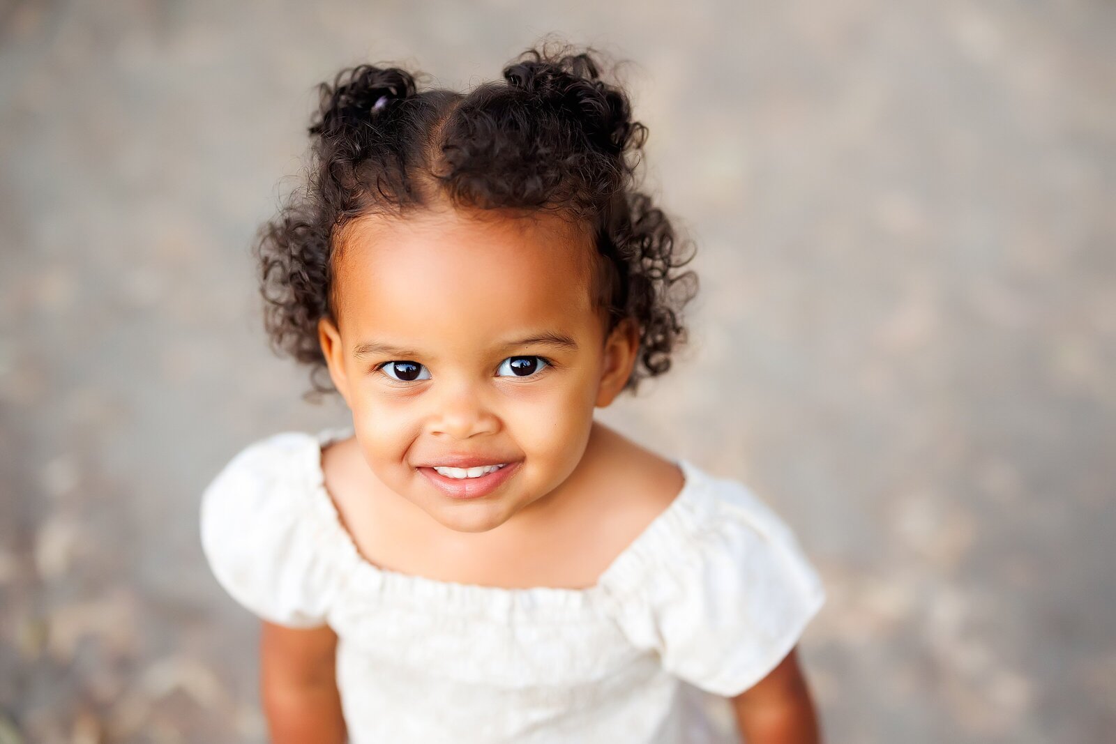 Portrait of toddler girl smiling