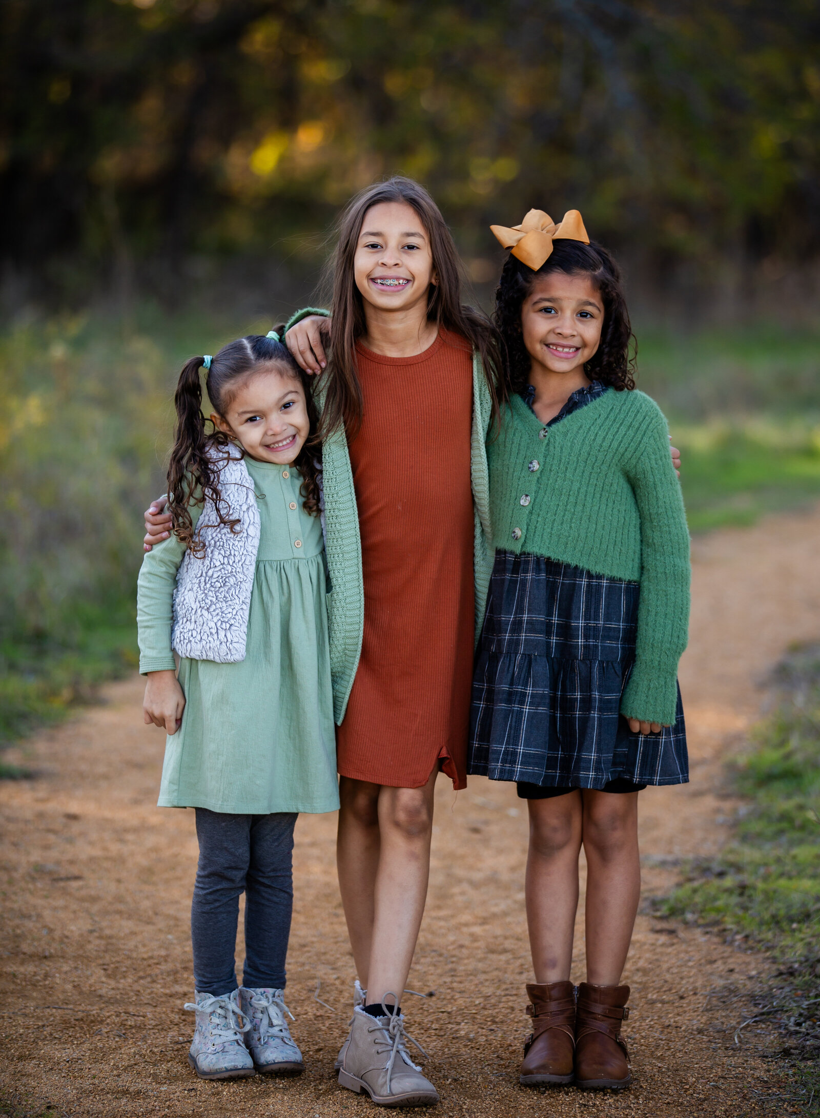 sisters posing for camera