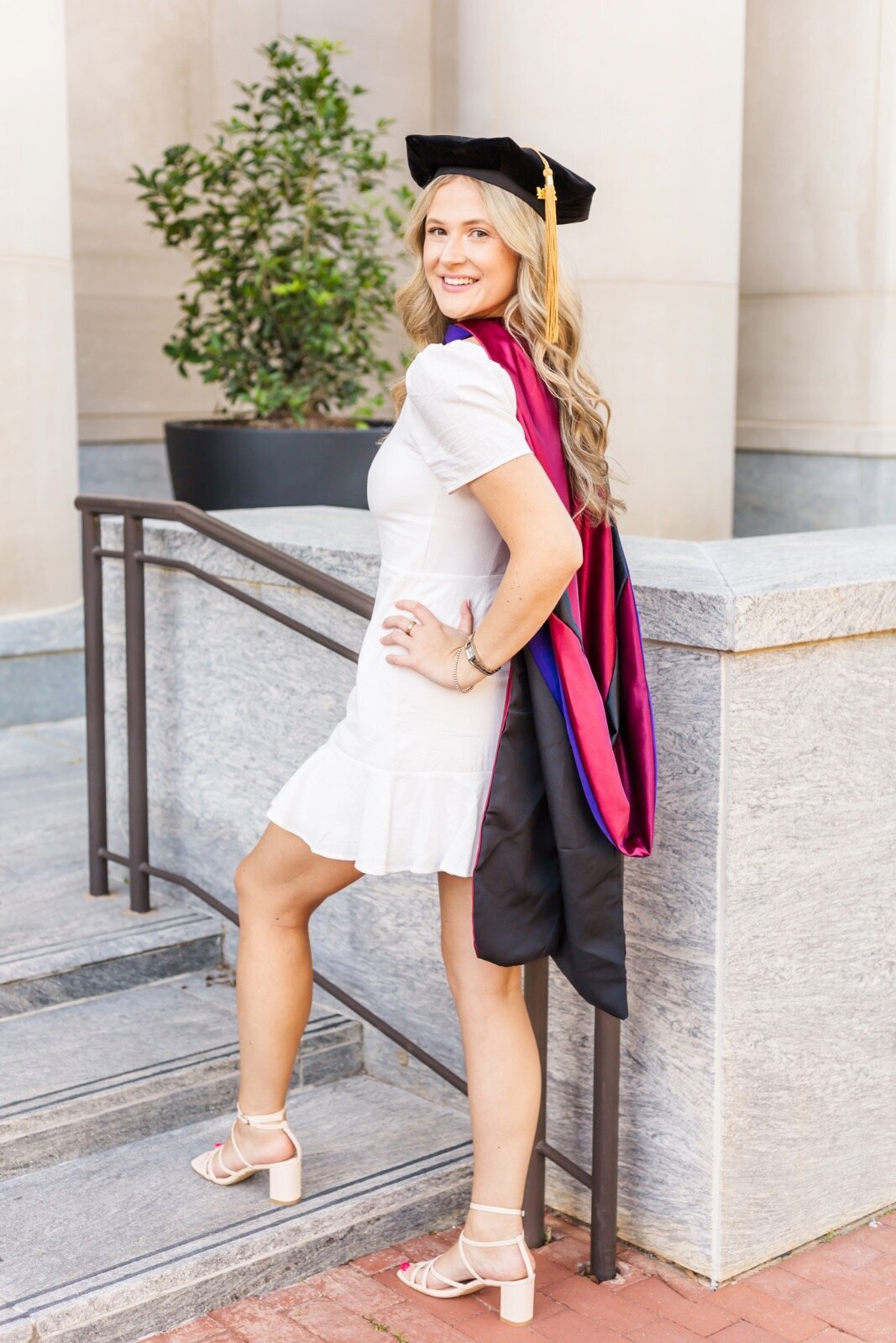 Girl looking over her shoulder smiling