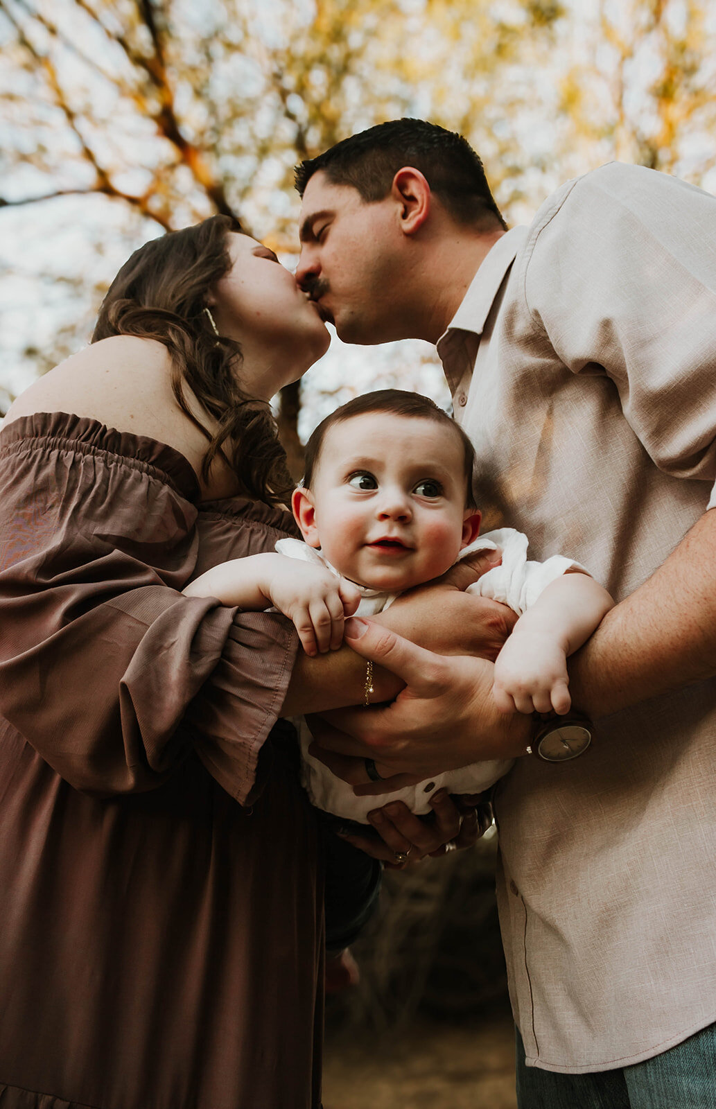 young family outside