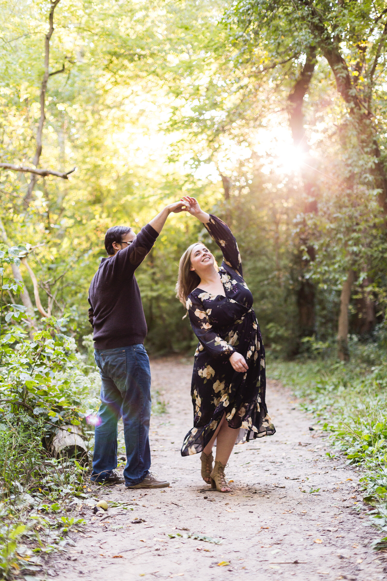 engaged couple dancing candid photography ohio