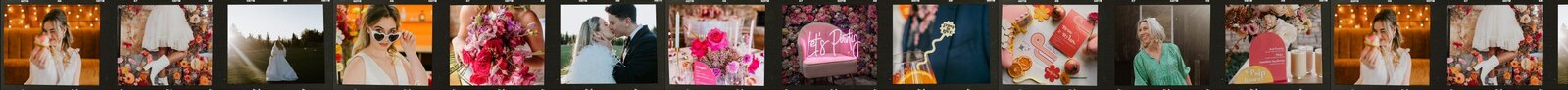 Film strip image of a variety of weddings and events Kirsty has been involved in