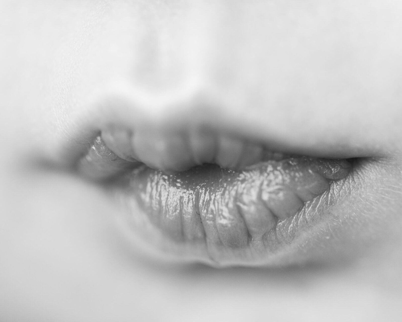macro picture of newborn lips