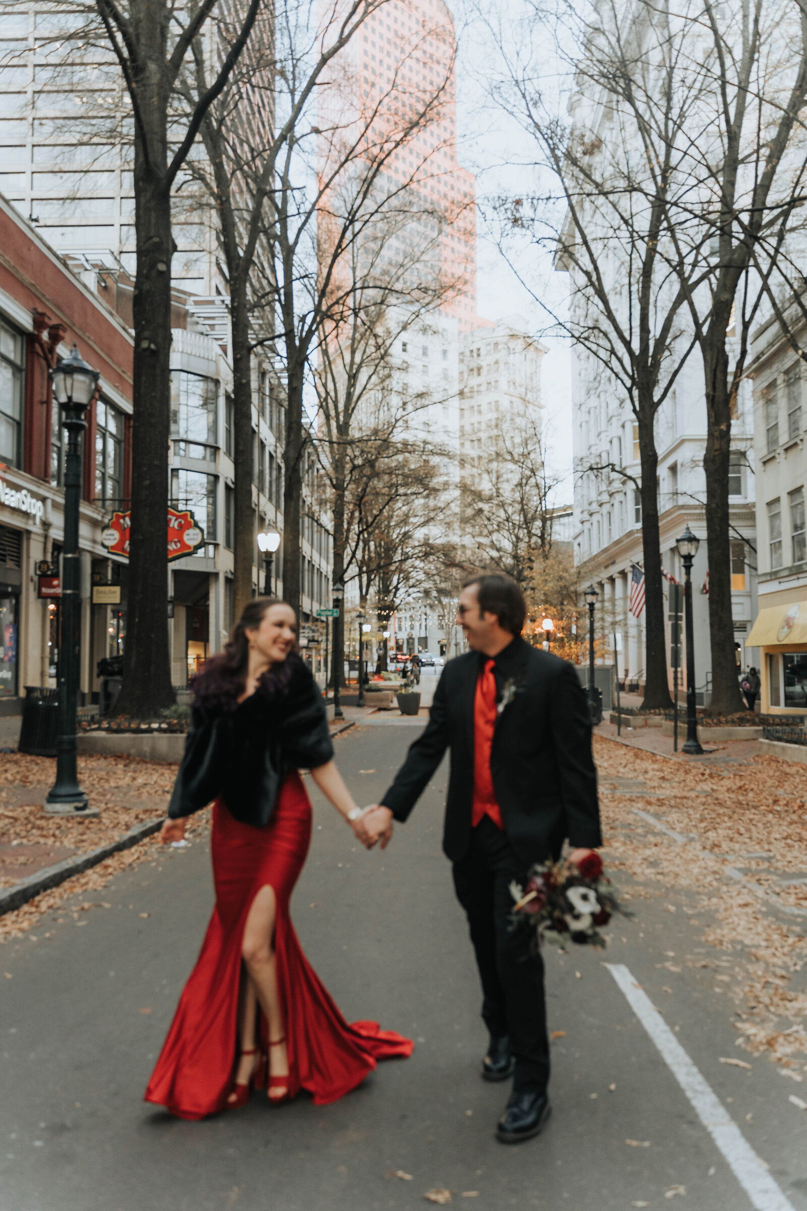 cinematic bride and groom portrait 