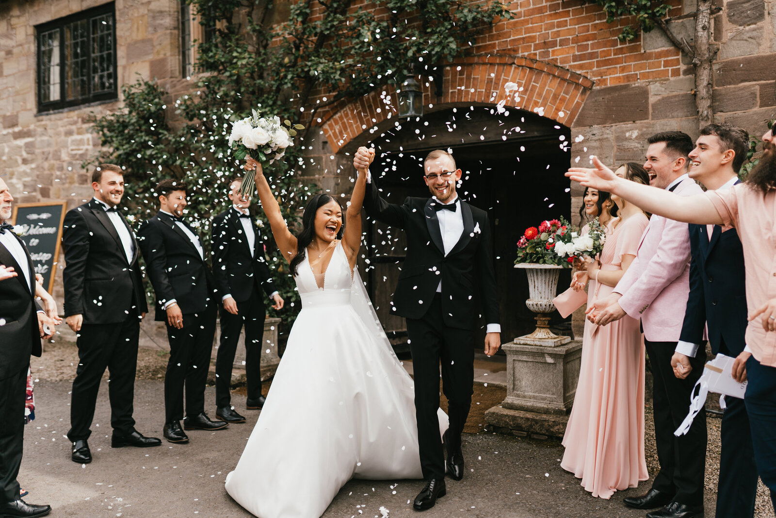 COnfetti Photo at Brinsop Court Wedding Venue