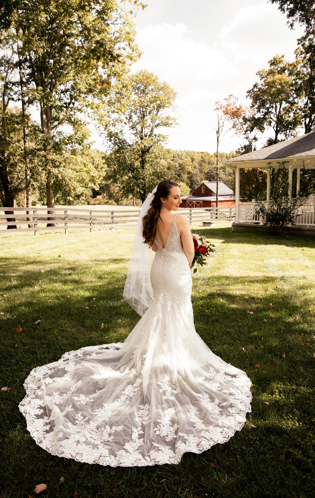 bridal portrait with floral