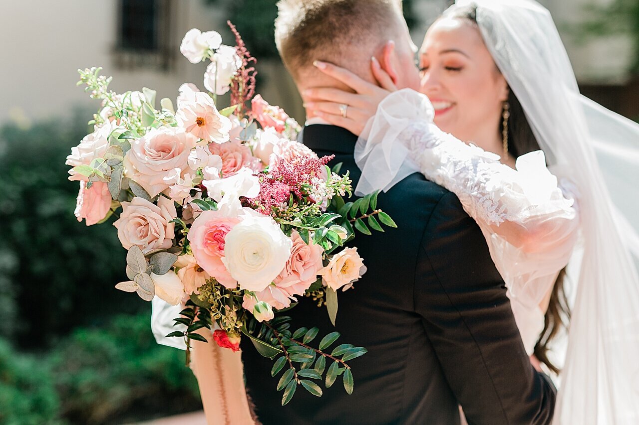 Emerald grace floral design wedding at the Gardens Tulare vibrant blush and burgundy romantic fresh flowers fusia spring weddings_2463