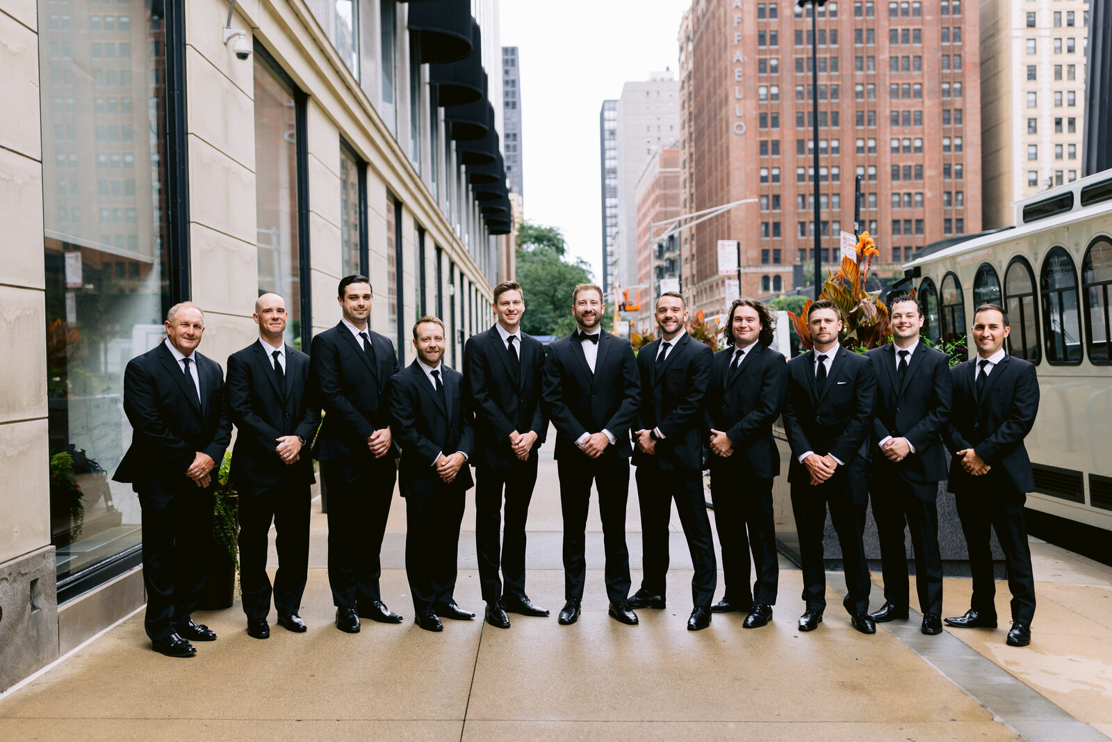 groomsmen cheering groom on