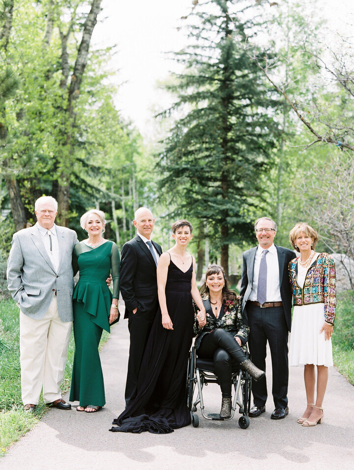 wedding family photos aspen wedding
