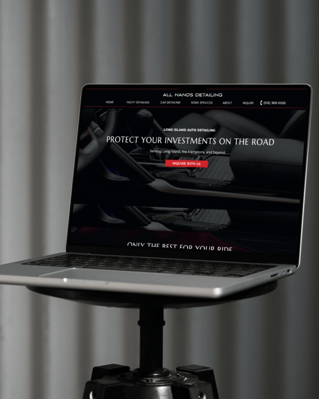 All hands detailing website mockup