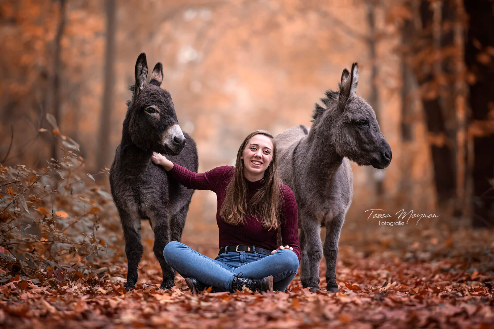 Samen op foto met je 2 mini ezels