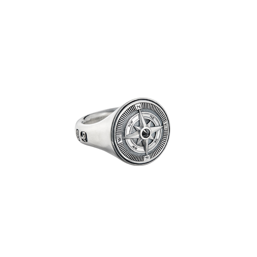 Maritime Compass Signet Ring