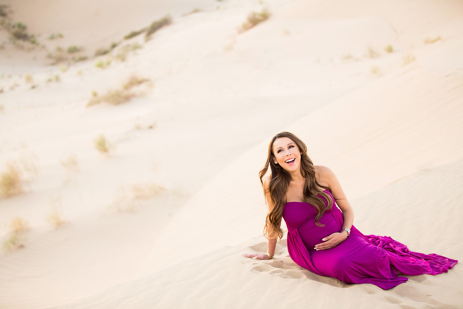 One of a kind Maternity photo at the sand dunes in San Diego.