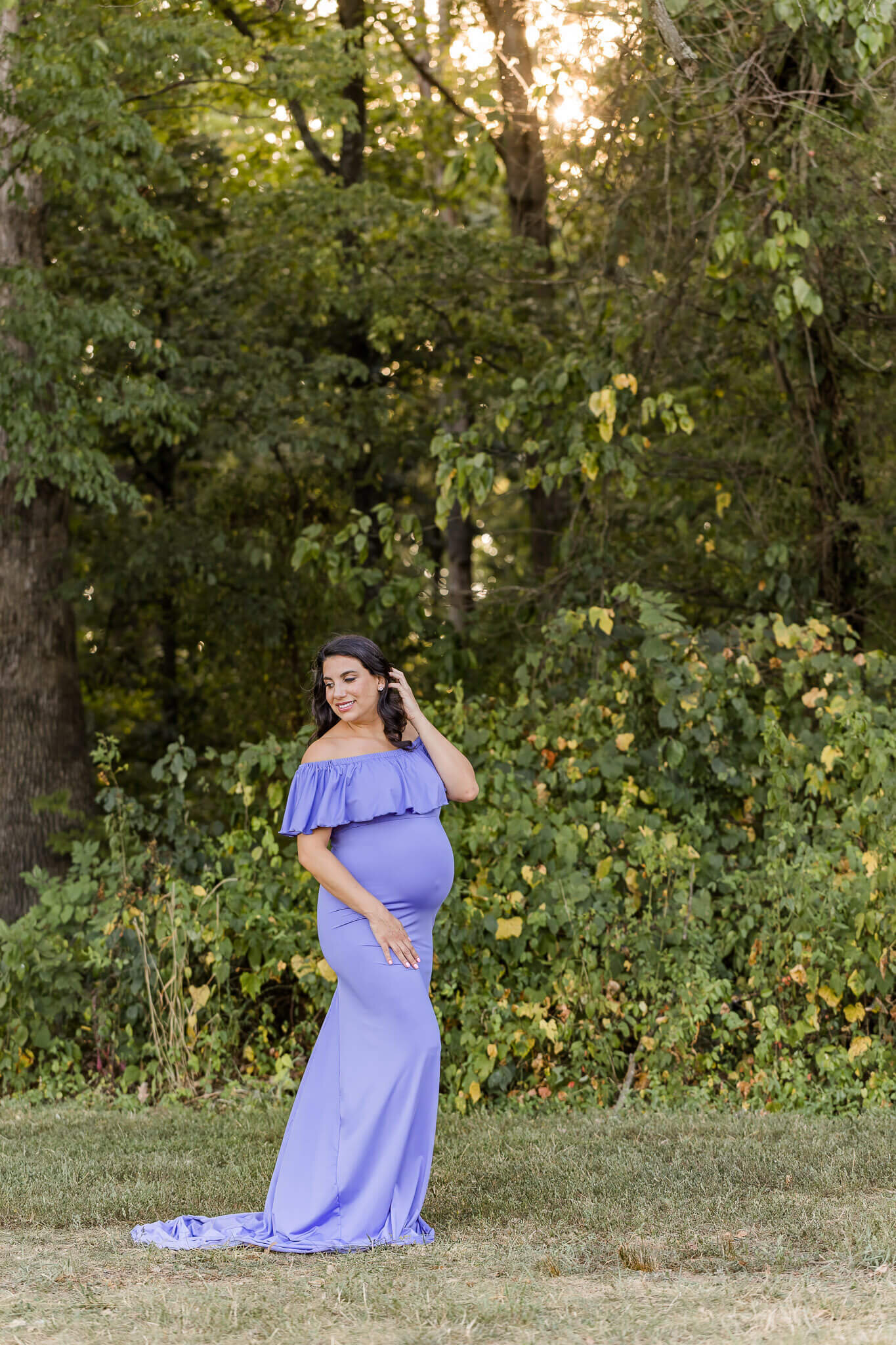 Expecting-mom-purple-dress-sunset-bristow-virginia-1