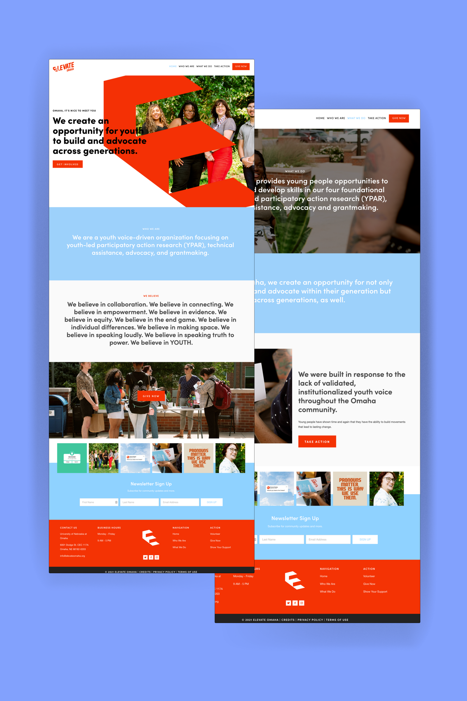 youth nonprofit website squarespace