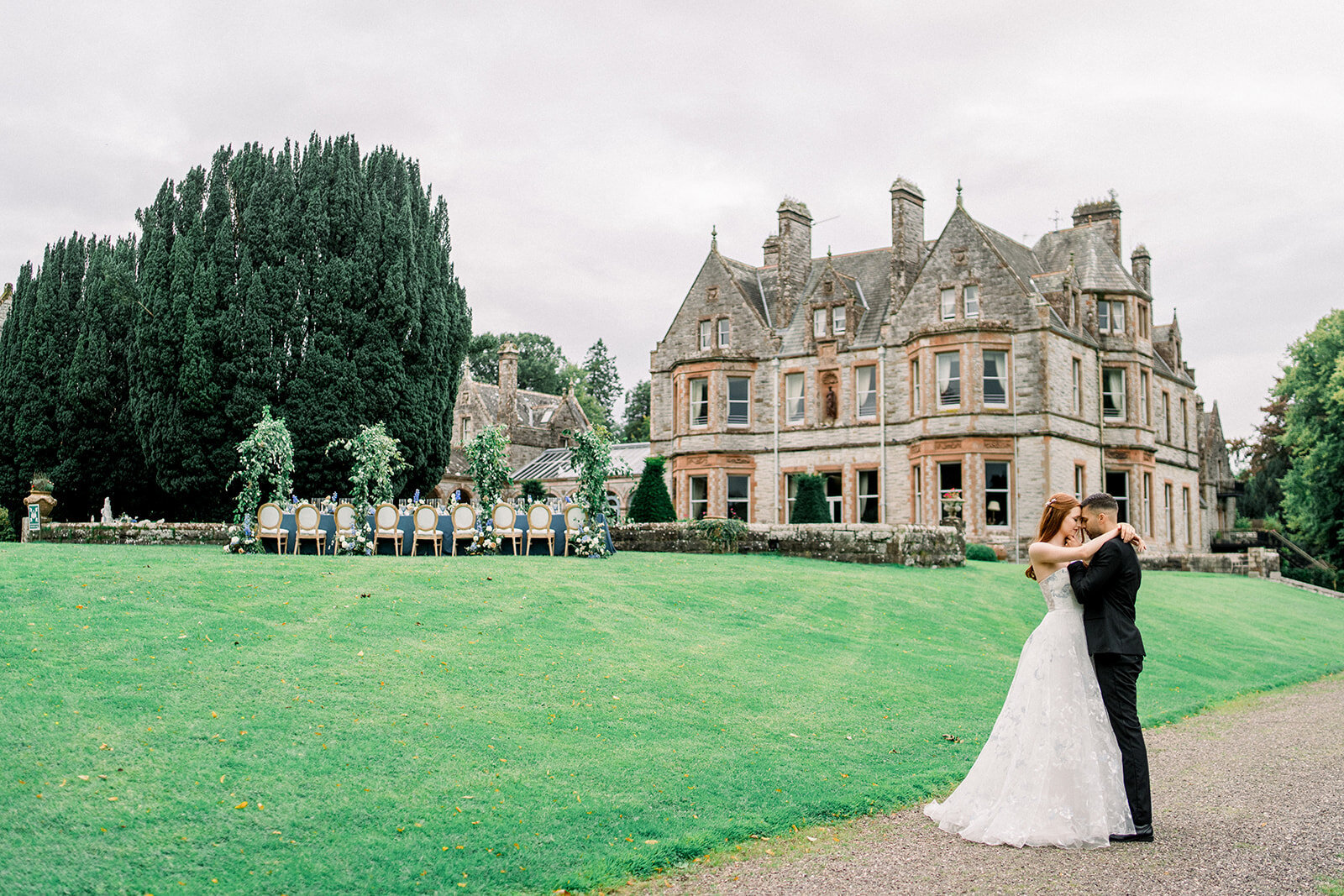 Bride and Groom’s Intimate Moment at Castle Leslie, Ireland
