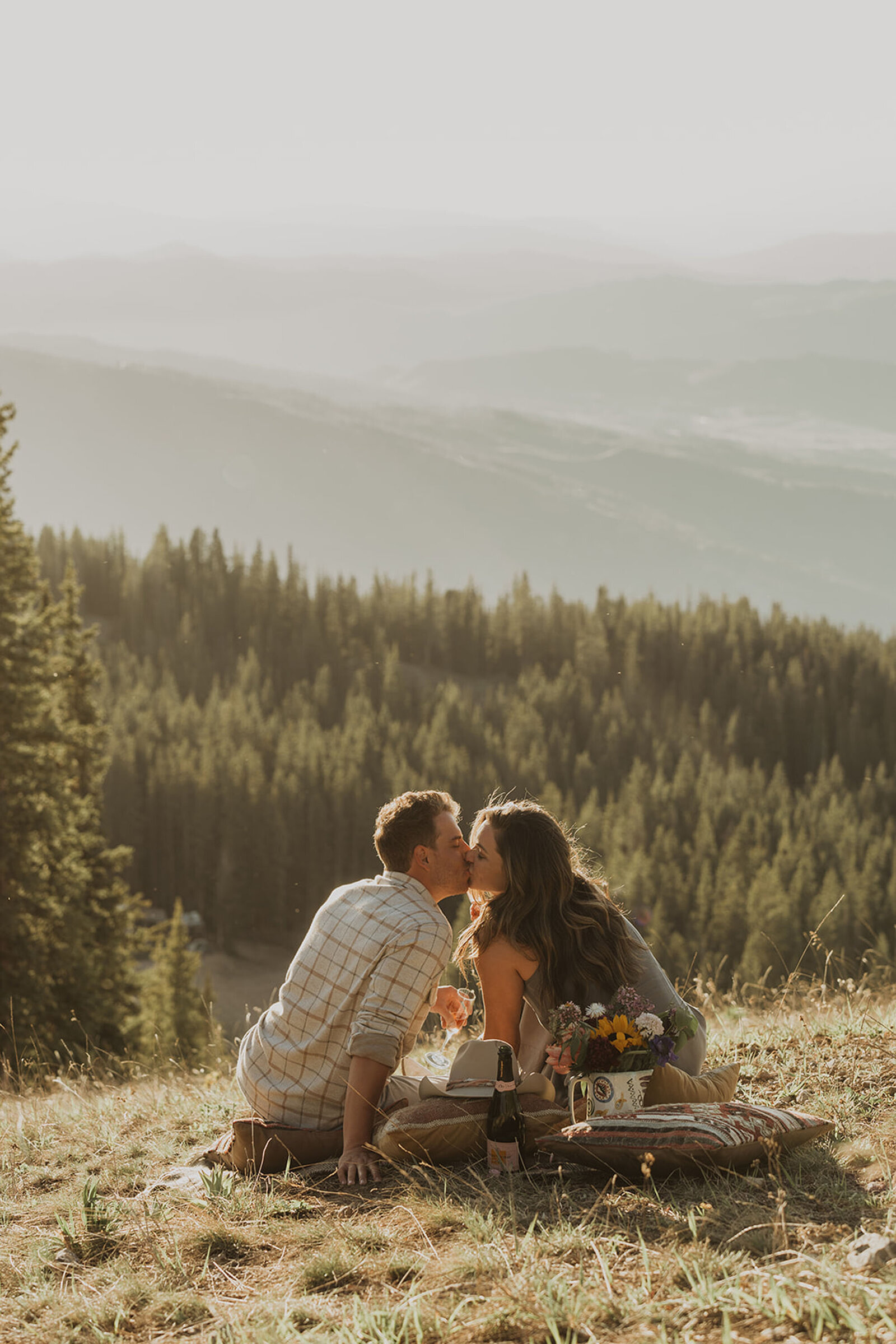 Ajax Mountain sunset proposal photos mountain in Aspen, Colorado
