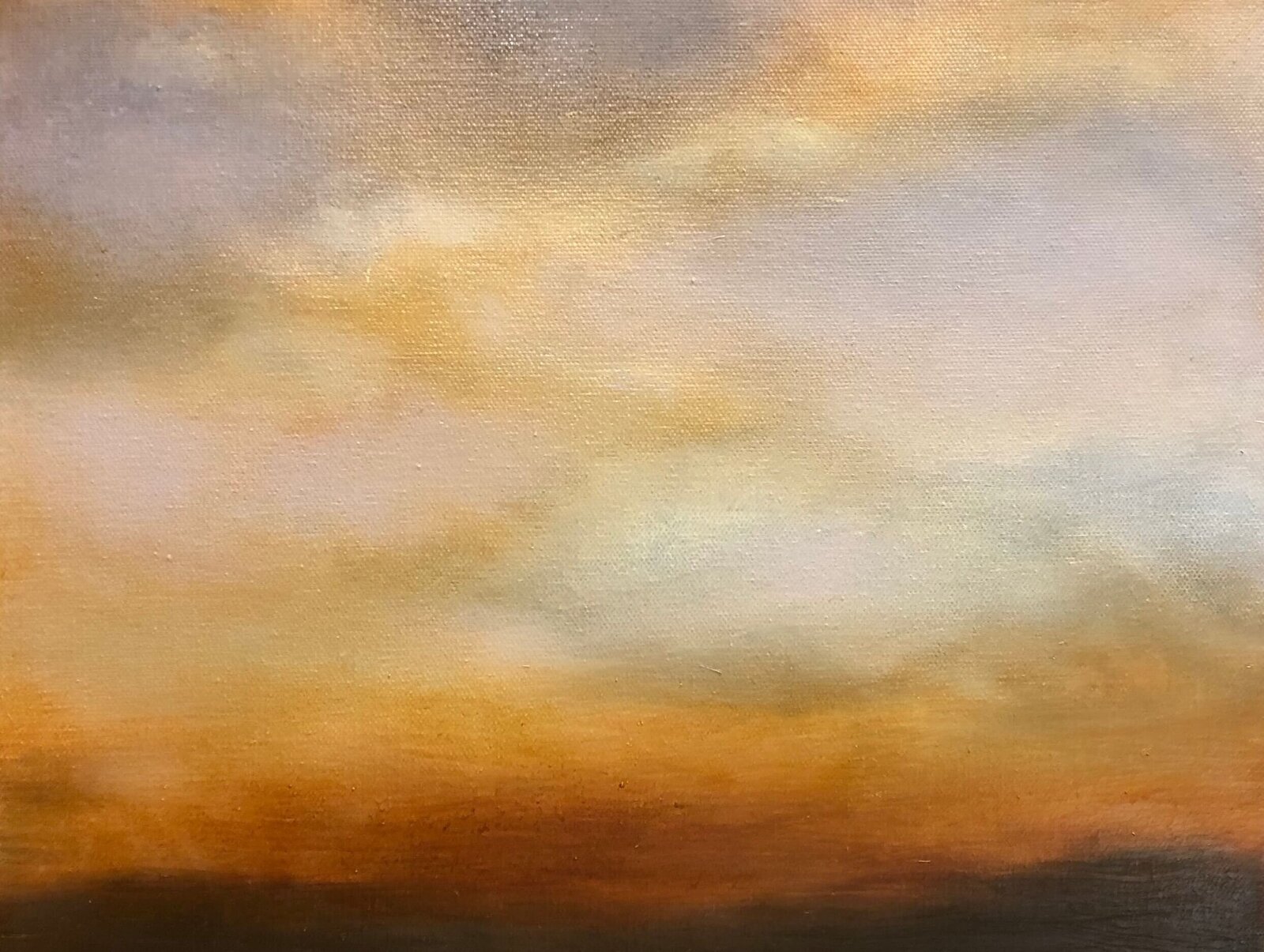 Yellow sky and clouds Oil painting by Jane Mishkind