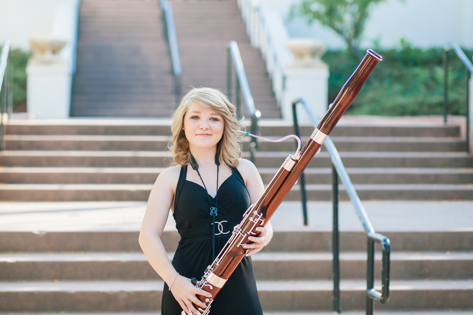 Placer High school Senior session girl with bassoon Auburn CA