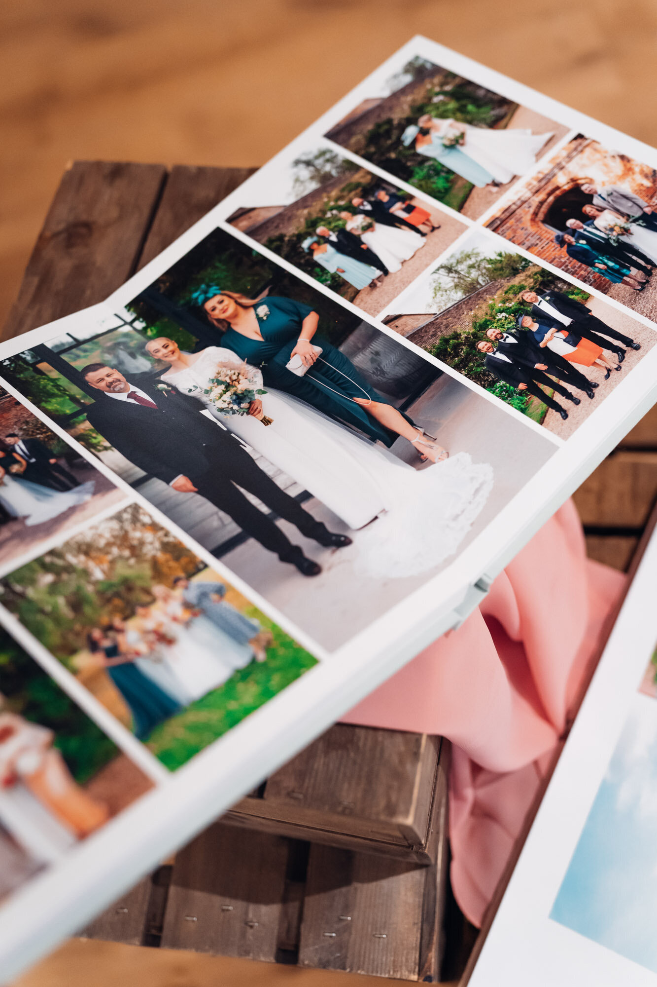 Cotswold-wedding-photographs-printed-in-flatlay-album