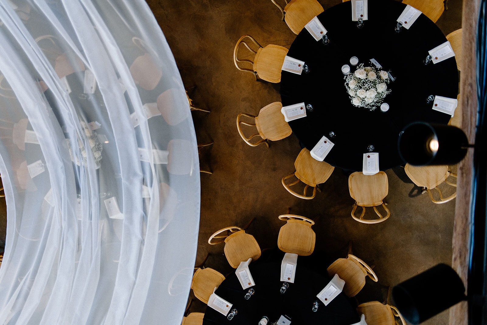 reception table at watersedge event center