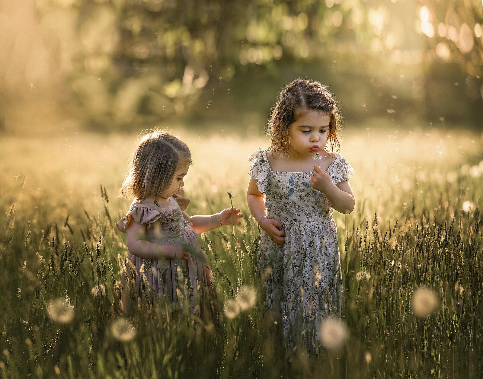 Children playing in a flower field enjoying their photography session in Norfolk by Iya Estrellado