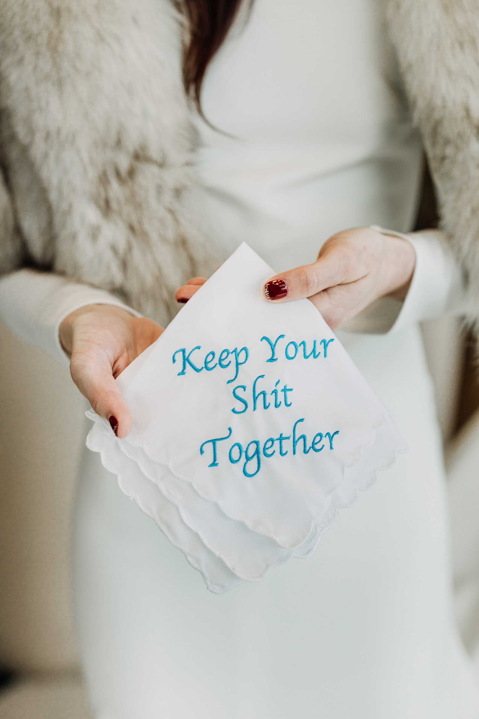 brides funny handkerchief