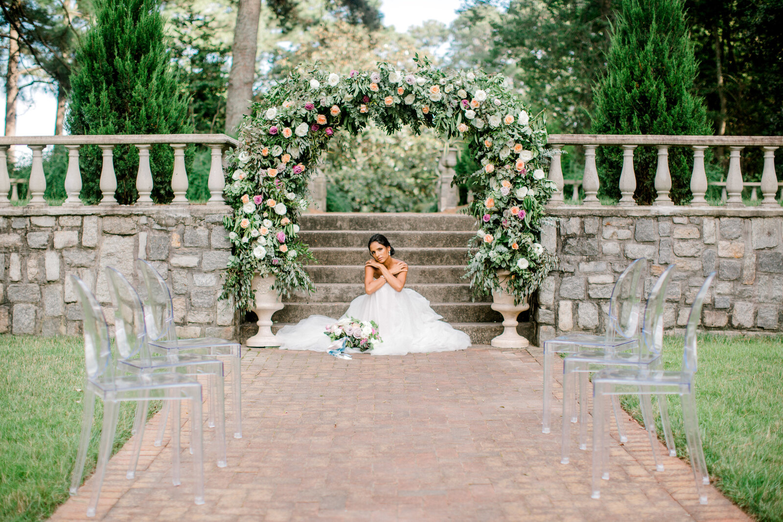 Ava Loren Design Floral Artist Designer Wedding Norfolk Botanical Gardens Andrew & Tianna Photography-431