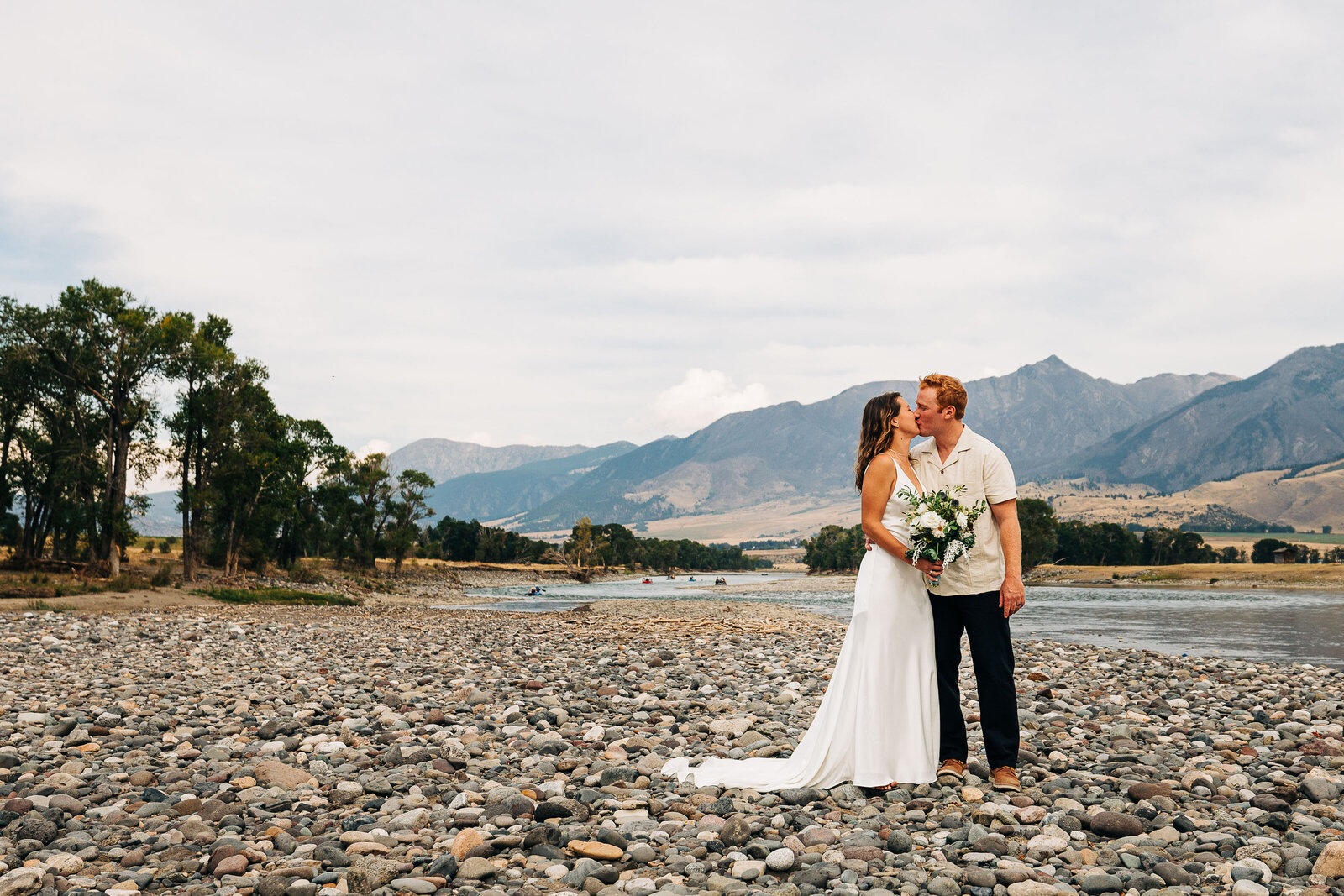 Wedding Ceremony on the Yellowstone River, Adventure River Raft Wedding