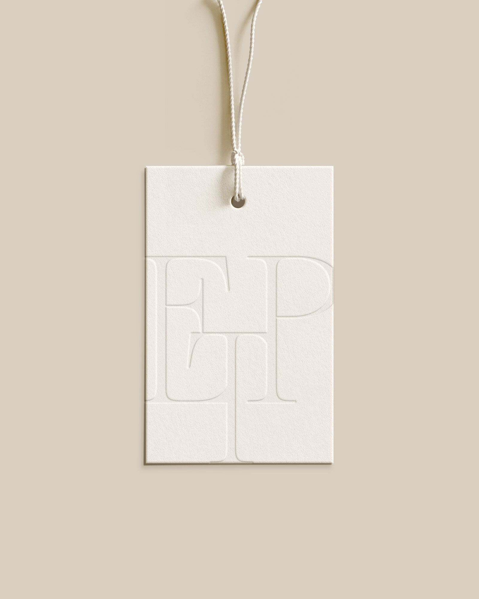 Minimalistic embossed brand stationery design