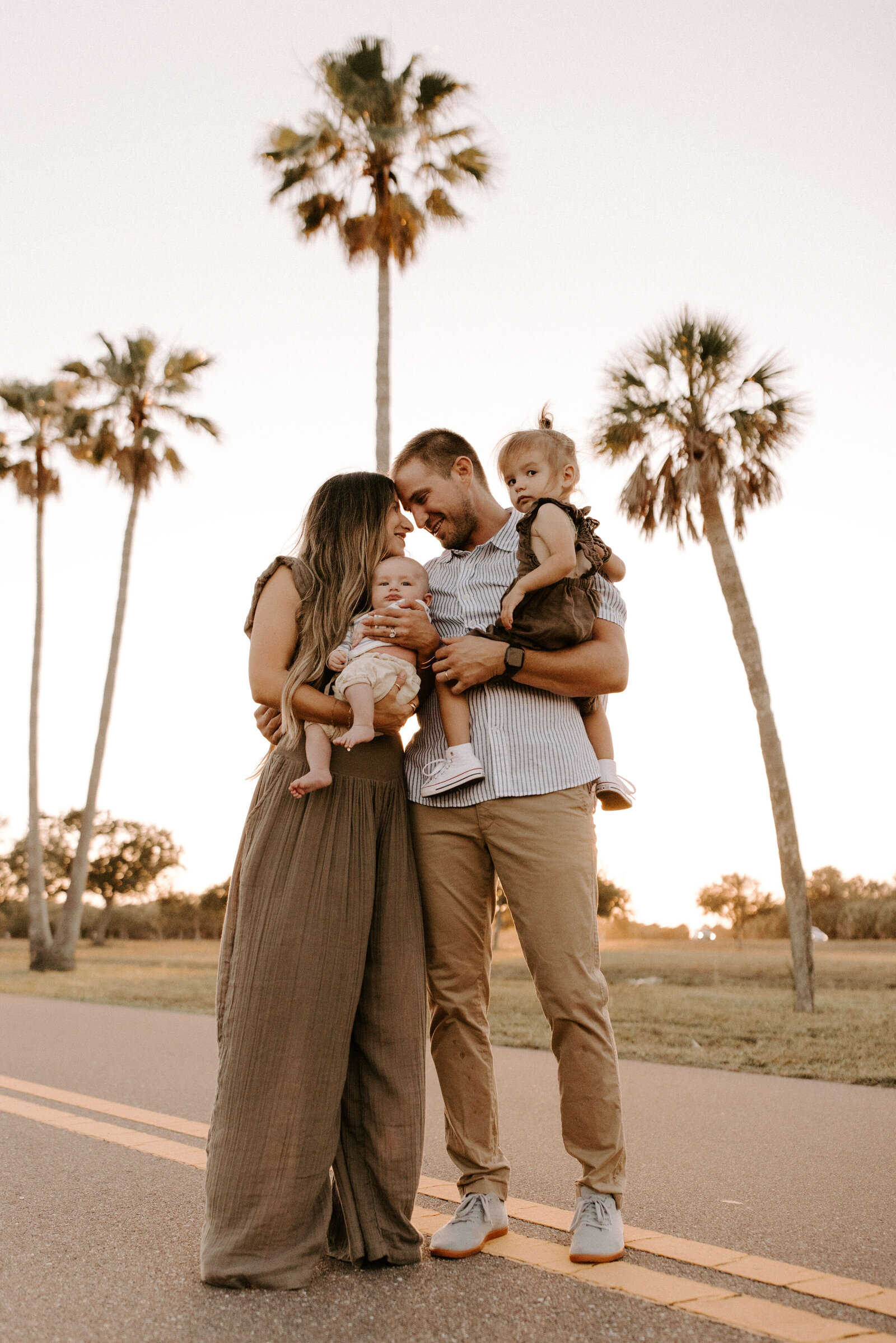 Family Photoshoot in Florida with Palm Trees