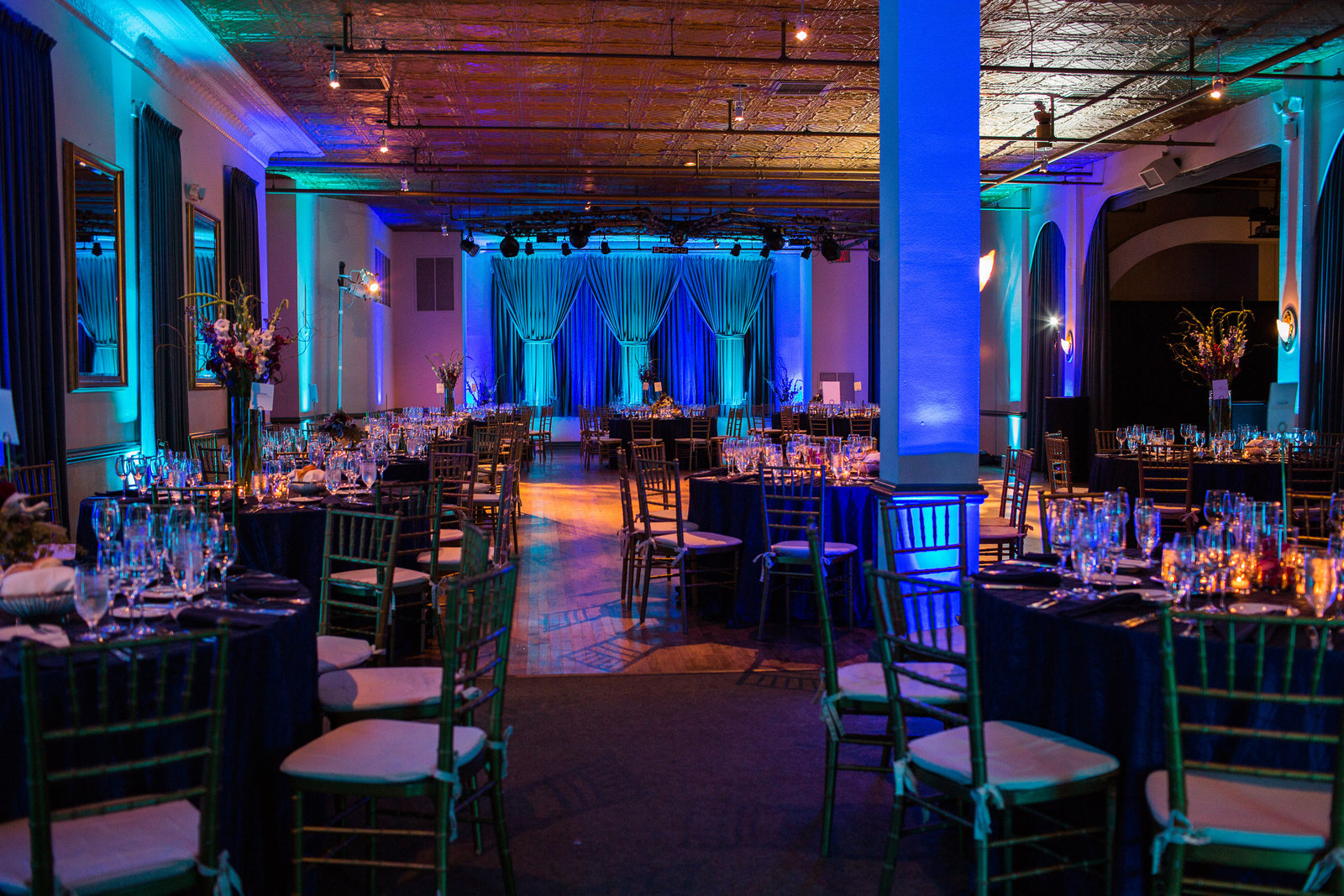 Clarendon Ballroom Wedding Reception with lighting