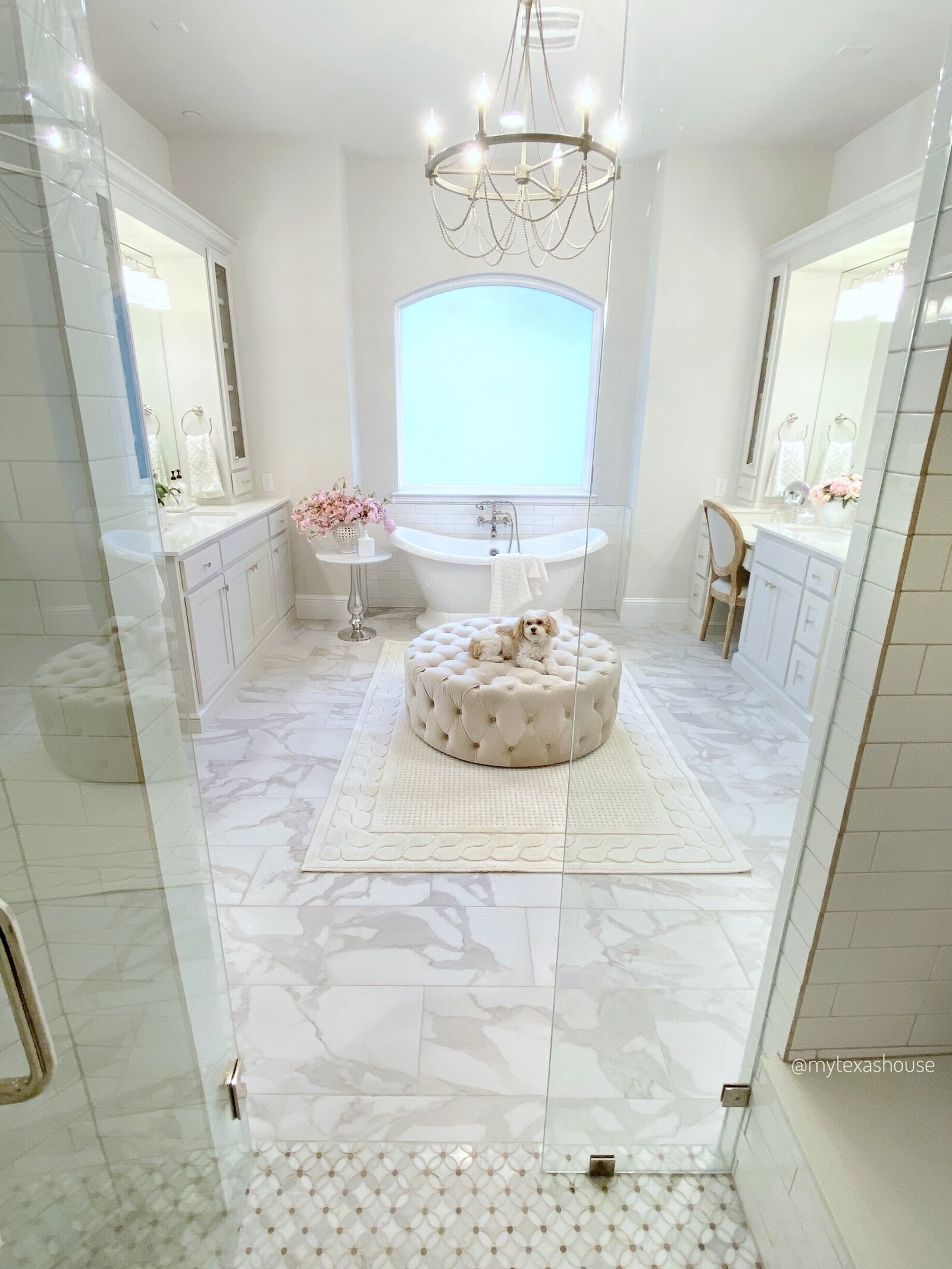 Huge bathroom with large windows