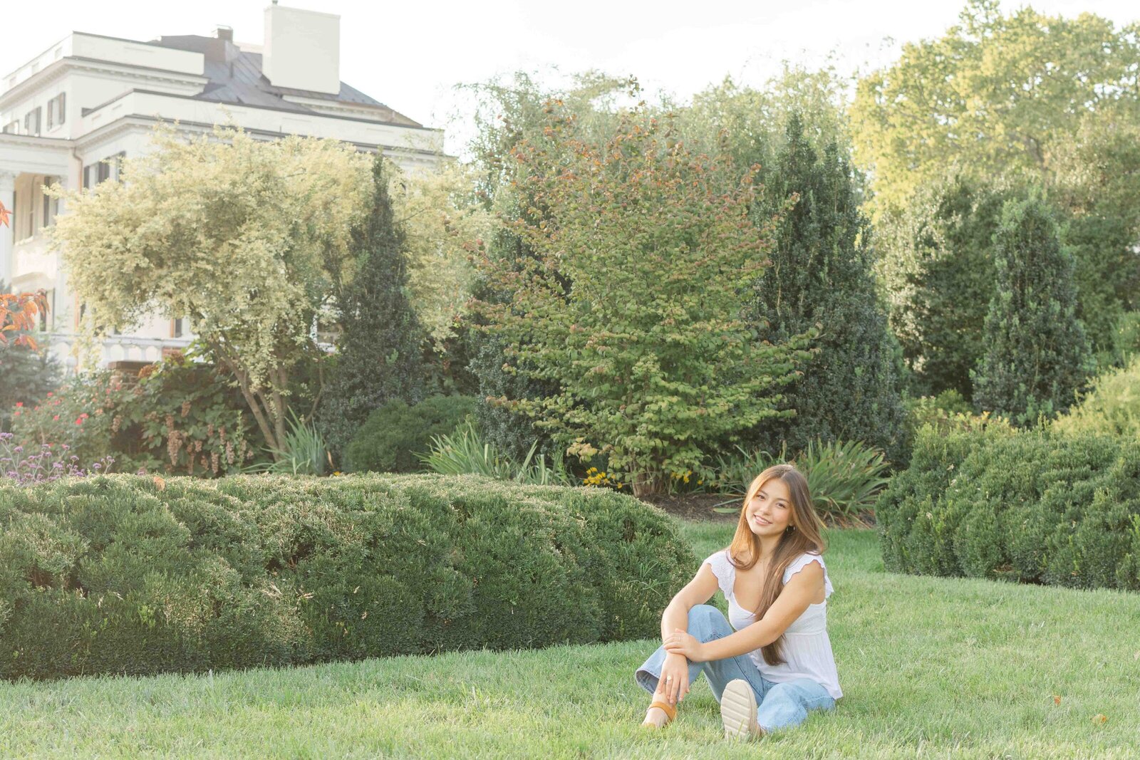 girl siting in a garden in Leesburg, Virginia