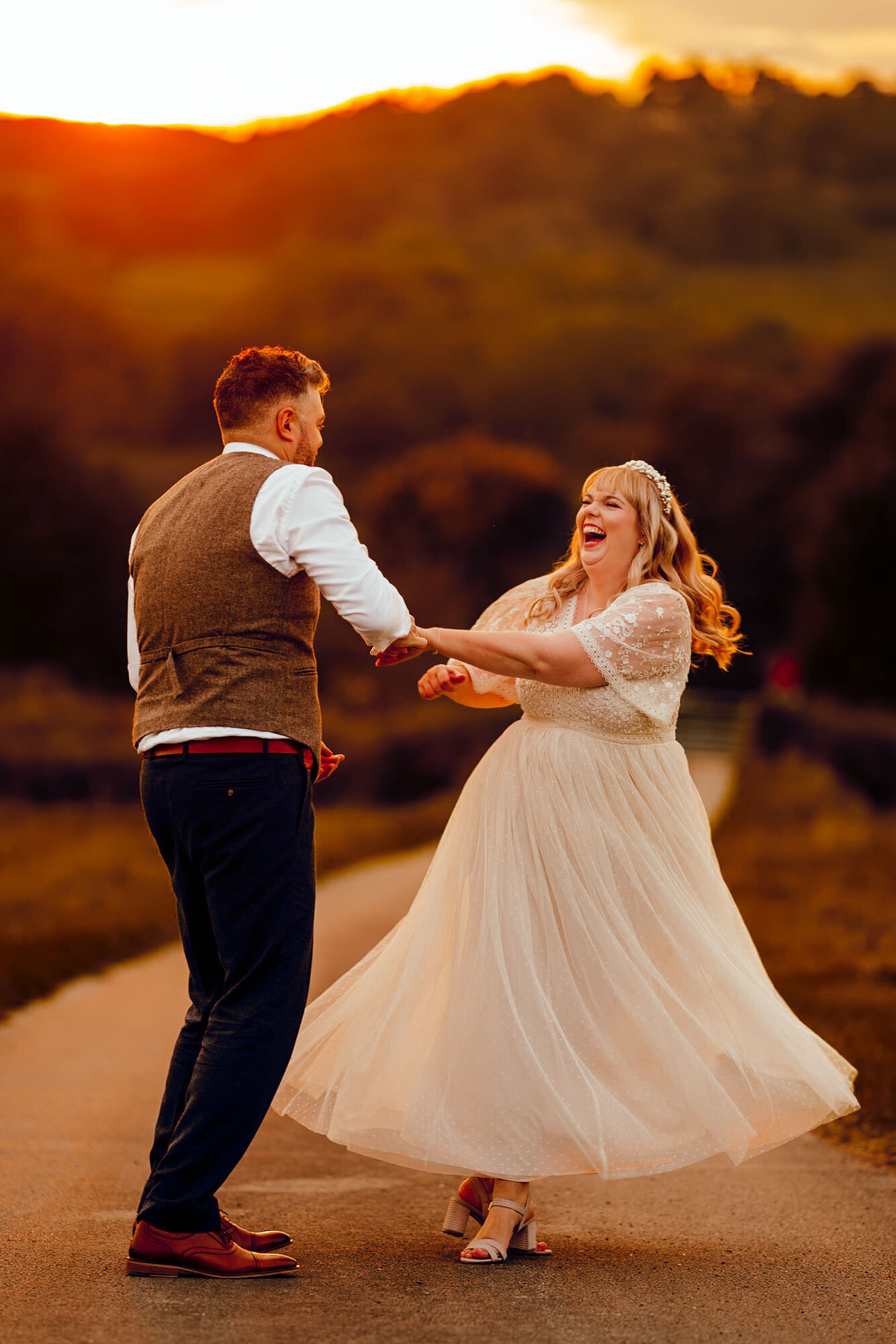 Sunset wedding photos hamish irvine